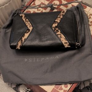 Silpada Black and Leopard Print Women's Wristlet Wallet